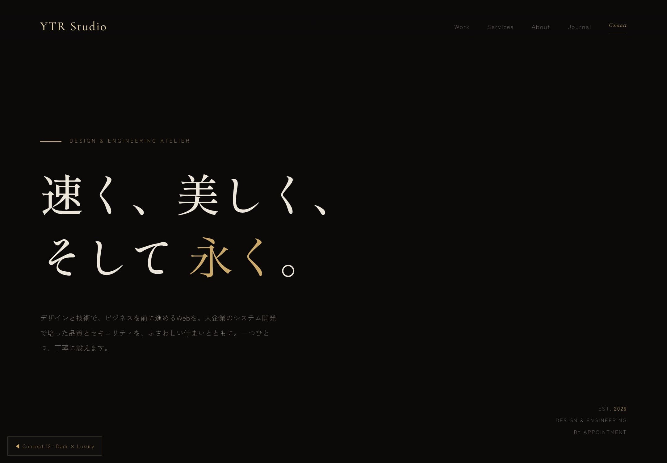 ダーク × ラグジュアリー のデザイン作例